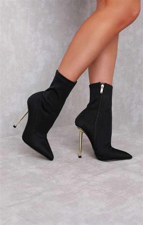 black gold stiletto sock heel boots laura socks and heels gold stilettos stiletto heels