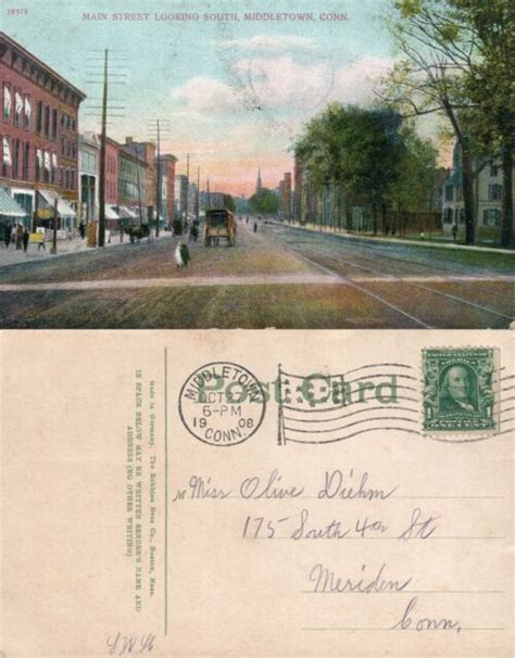 Middletown Ct Main Street 1908 Antique Postcard Ebay
