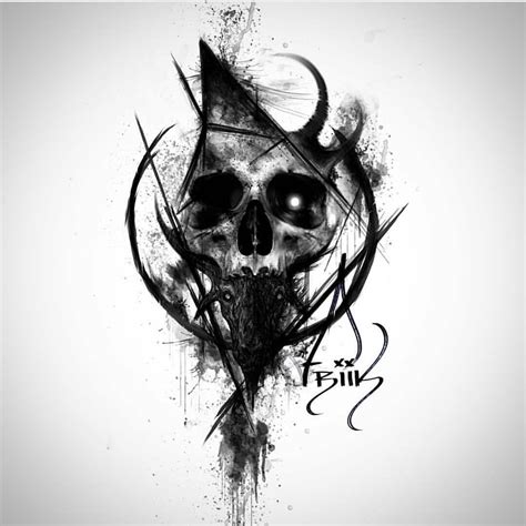 Art Blackandwhite Black White Skull Friikdesign Skull Rose