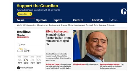 La Morte Di Berlusconi Fa Il Giro Del Mondo Dalla Bbc Ad Jazeera L Accento Dei Media
