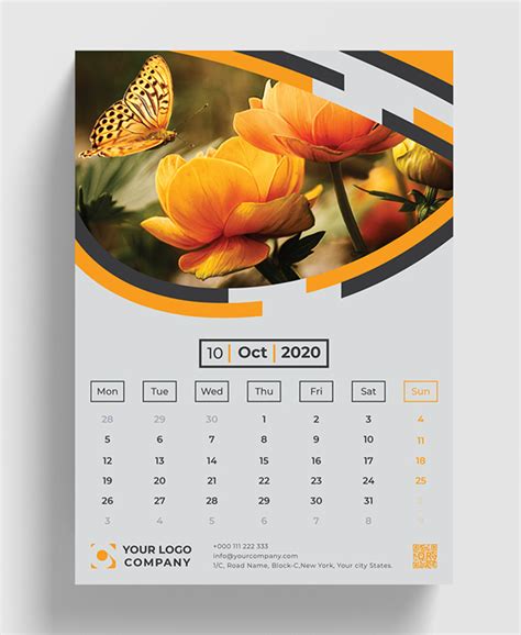 New Year Calendar Beautiful Wall Calendar Template 2020 Graphics