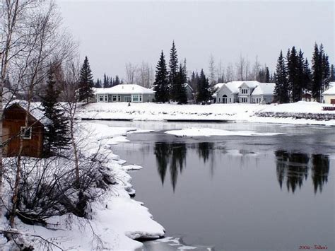 Fairbanks Alaska Chena River In Winter