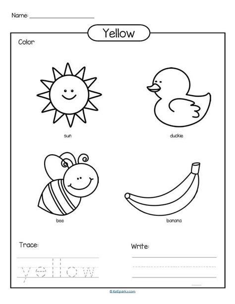 Yellow Coloring Pages For Preschoolers Coloring Pages