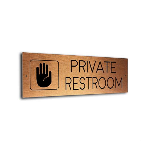 Private Restroom Door Sign Private Restroom Signs Modern Door Plaque