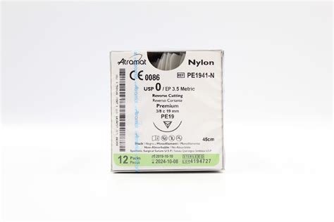 Suturas Nylon 0 Aguja 19 Mm Reverso Cortante Referencia PE1941 N