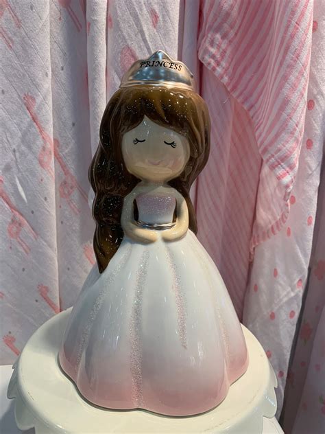 Personalized Large Pink Princess With Crown Piggy Bank Baby Etsy