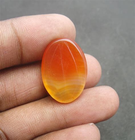Orange Onyx Oval Gemstone Orange Onyx Gemstone Natural Orange Etsy