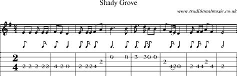 Guitar Tab And Sheet Music For Shady Grove