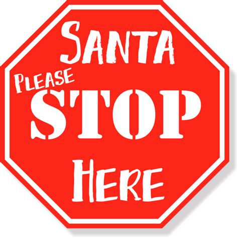 Santa Stop Here Sign Red Lightweight Plastic 904 Custom