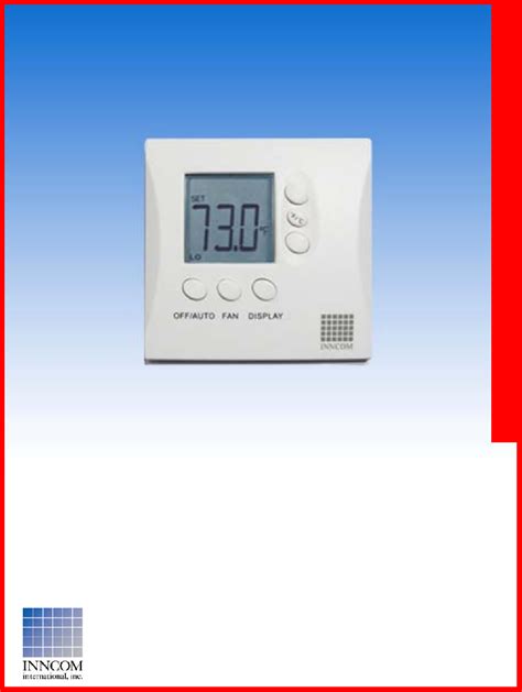 Inncom E4 Thermostat General Description Pdf Viewdownload