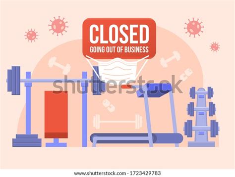Fitness Gym Closed Sign Going Out Stock Vector Royalty Free