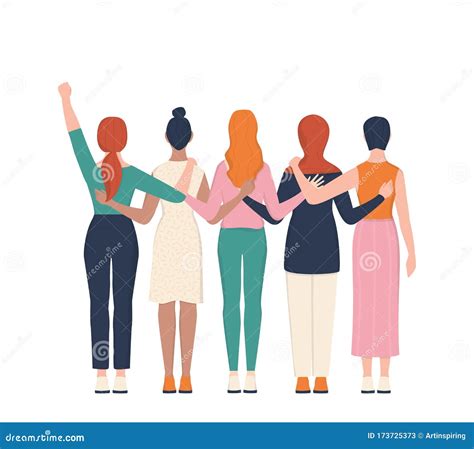 Femenism And Girl Power Concept Idea Of Gender Equality Stock Vector Illustration Of Homepage