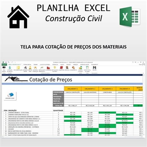 Planilha Excel De Obra Custos Na Construção Civil Parcelamento Sem Juros