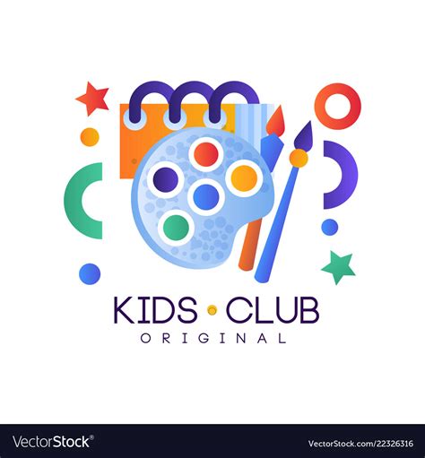 Kids Club Logo Colorful Creative Label Template Vector Image