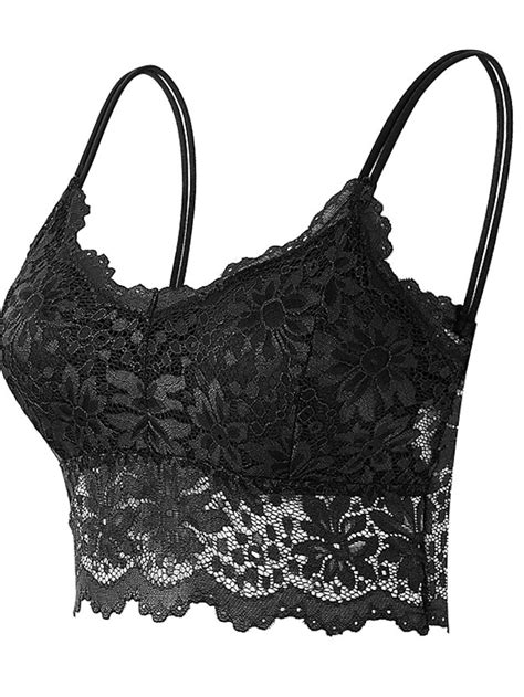 Womens Lace Bras Sheer Bras 34 Cup V Neck Push Up Lace Pure Color