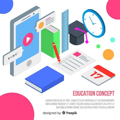 Free Vector Isometric Education Concept