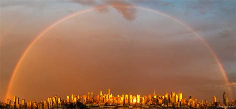 Golden Rainbow Over Manhattan Once In A Lifetime Viewing Nyc