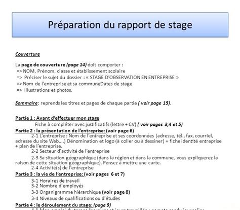 Rapport De Fin De Stage Exemple Le Meilleur Exemple