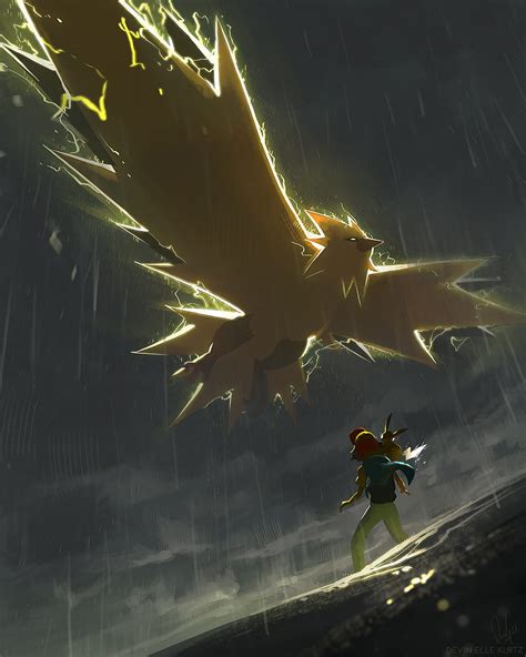 Challenging Zapdos Rain Kanto Pickachu Pokemon Legend Legendary