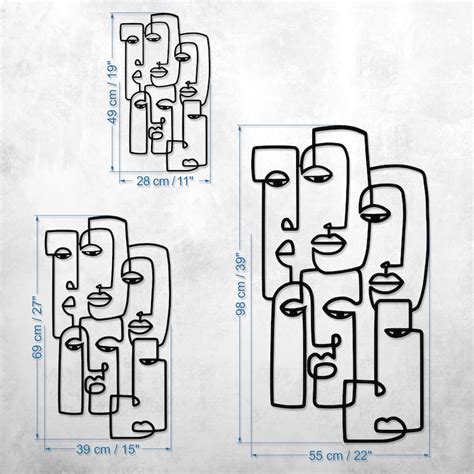 Picasso Faces Line Art Woman Line Art Metal Wall Decor Etsy