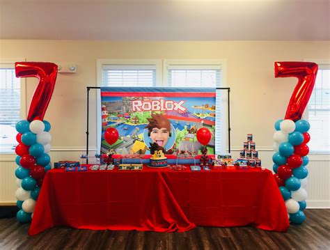 Roblox Party Set Up Decor Dessert Table Designed By Dainty Paperie