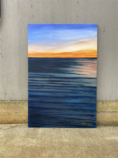 Ocean Sunset Painting Artist Original Commisioned Paintings Etsy
