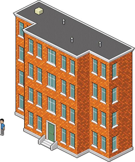 Isometric Pixel Art 2 Brick Apartment Building By Goldblockingot On