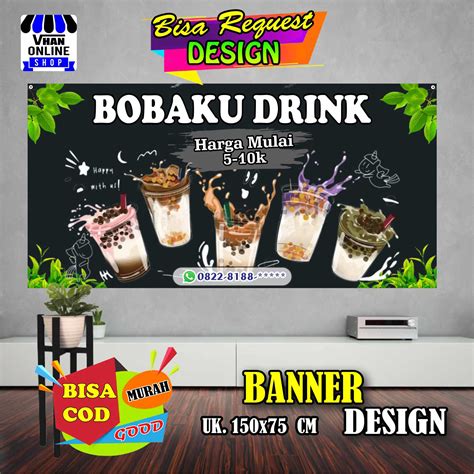 Spanduk Boba Keren Contoh Banner Minuman Kekinian Segar Restaurant