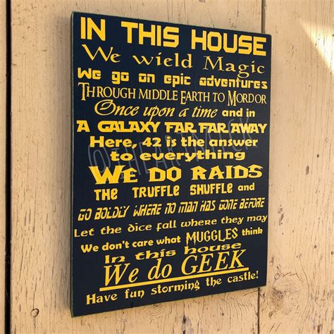 We Do Geek In This House 9 X 12 Painted Wood Etsy