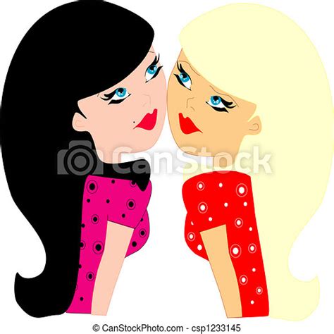 blondes and brunettes the image of two girl friends blondes and brunettes canstock
