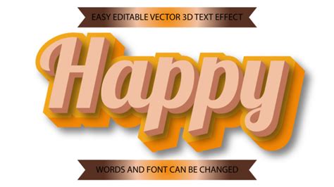 Editable Text Effect Vector Png Images Editable Text Effect Happy