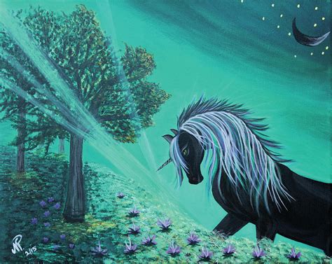 Black Unicorn Painting By Nicole Paquette Pixels