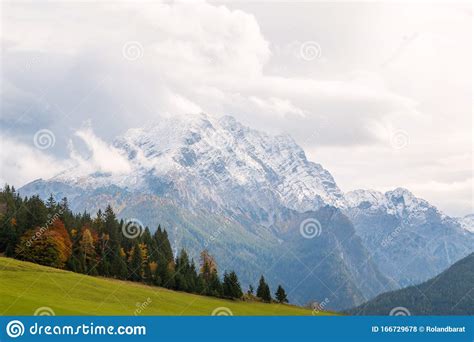 Typical Mountains With Autumn Colors In The Bavaria Alps Berchtesgaden