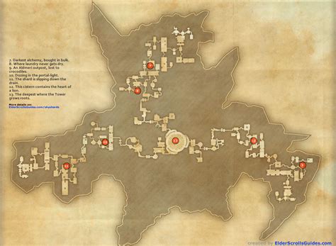 Imperial City Sewers Skyshards Map Elder Scrolls Online Guides