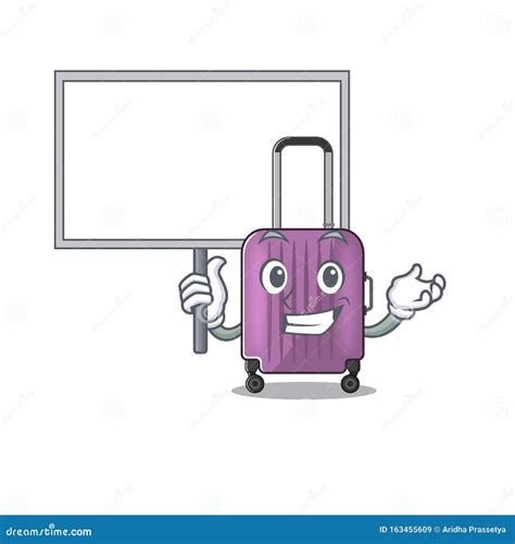 bring board mascot cartoon style travel suitcase cute stock vector illustration of plank