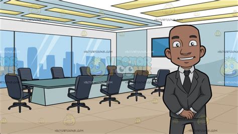 A Confident Black Bald Guy At A Modern Board Room A Bald Man With