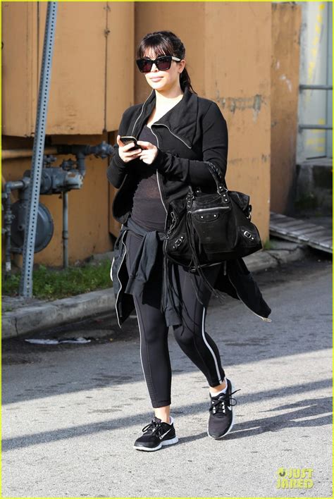 Kim Kardashian Pregnant Brentwood Workout Photo 2843849 Kim