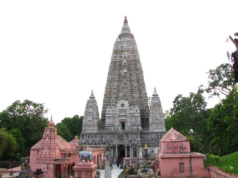 The Mahabodhi Temple In Bodhgaya Marked By A Mt Tall Spire And Home