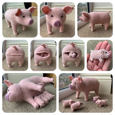 Pig With Piglets Crochet Pattern Etsy