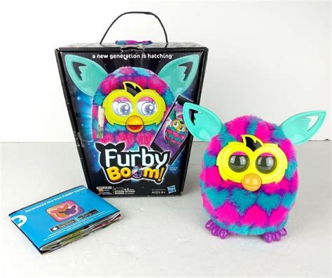 Hasbro Interactive Furby Boom Pink And Blue Hearts 2012 W Box And