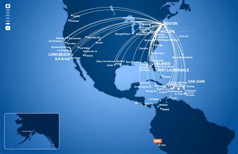 Jetblue Airways Route Map From Boston