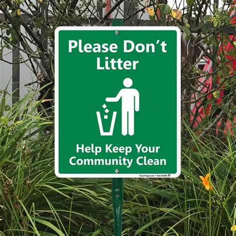 Please Do Not Litter Help Keep Community Clean Sign Kit Sku K 7352