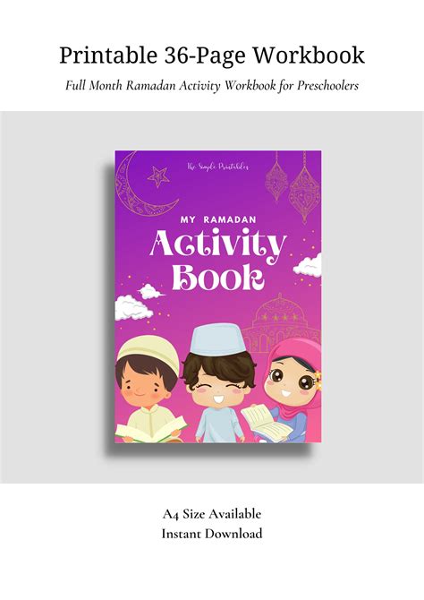 Printable Ramadan Activity Book For Kids 3 7 A4 Size Etsy