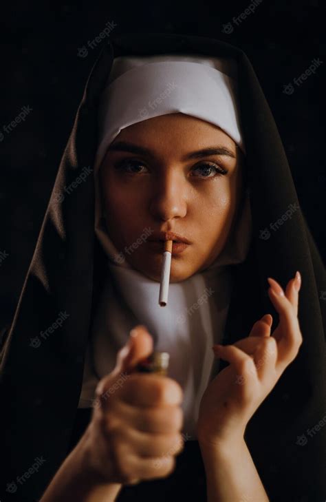 Premium Photo Nun Smoking Portrait Of A Smoking Young Nun