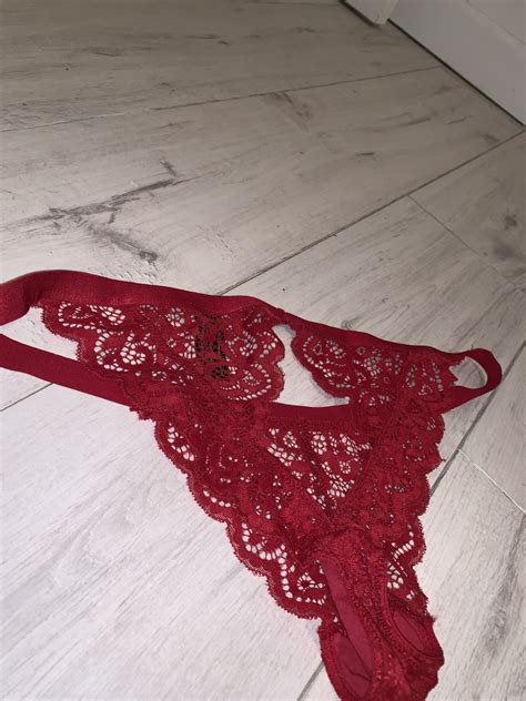Red Lace Crotchless Panties