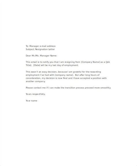 Sample Email With Attached Resignation Letter