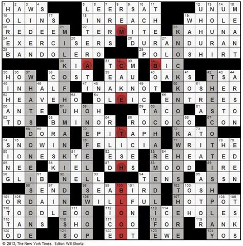 Complete The Furniture Words In The Crossword - The New York Times Crossword in Gothic: 02.02.14 — The Scottish Play