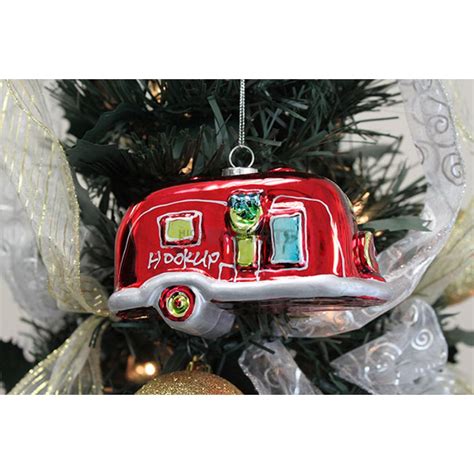 Airstream Christmas Ornament Red Glass 106800