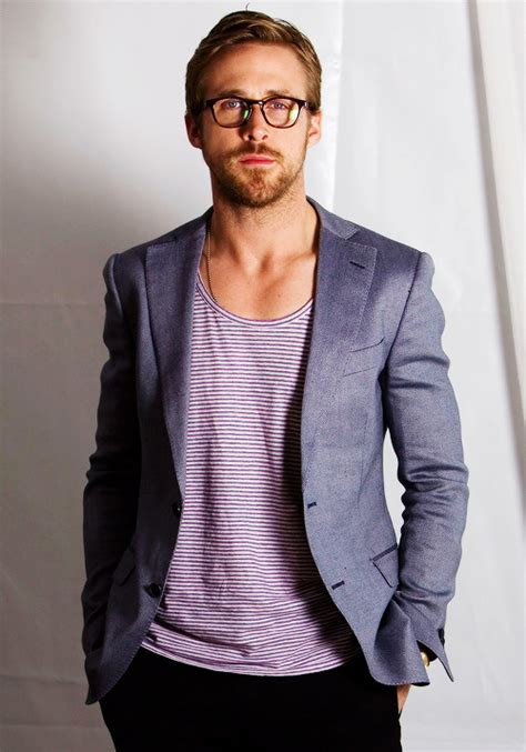 Ryan Gosling White Jeans Men Grey Blazer Fashion