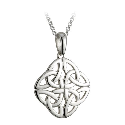Heart And Trinity Knot Necklace Sterling Silver By Solvar Jewelry